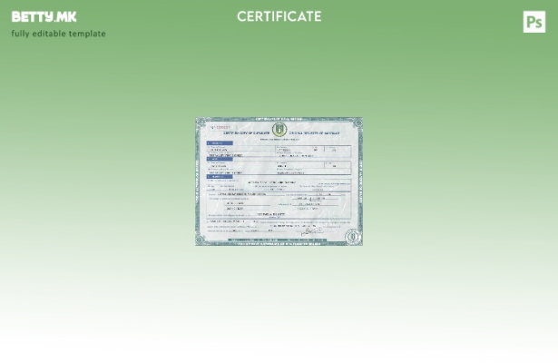 модерен стил Шаблон за потврда за брак на Обединетото Кралство Девствени Острови